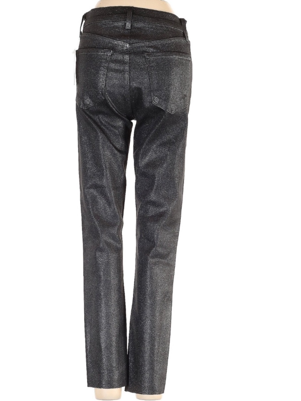 JBrand Maria High Rise Skinny Jeans 26 Silver Lament Coated Metallic Stretch NWT - Picture 4 of 6